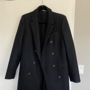 Women’s Medium double breasted black Balenciaga wool overcoat
